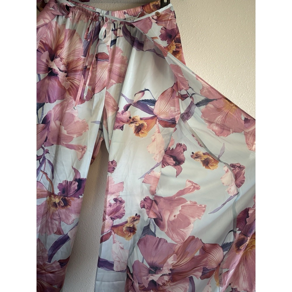 Midnight Bakery 2 Pc Pajama Set M Satin Cami Top Wide/Open Side Pants NWT - Picture 3 of 11